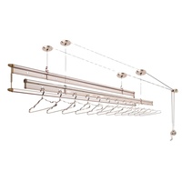 Wäsche Indoor Hand Kleider ständer Kleiderbügel Aluminium legierung Manuelle doppelte Hebebügel Kleider stangen Montage Decke Wäsche ständer
