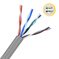 Precio de Fábrica DingLiang Cable de Red Ethernet Cat5e Gris de 0.41mm, UTP, Cobre Libre de Oxígeno, PVC, Conector RJ45, 8 Conductores