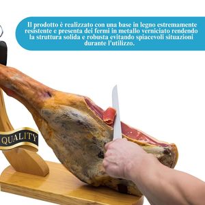 <b>Wooden</b> Ham Holder With Iron <b>Clamps</b> 40x16.5x40 Cm Gondola Model For Precise Hand Cutting Meat And Poultry Tools - Product Image 5