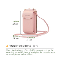 Tas dompet ponsel multifungsi, dompet ponsel perempuan, tas bahu ritsleting, tas ponsel selempang multi-fungsi