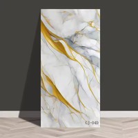Panneaux muraux en PVC UV effet marbre, imperméables, ignifuges, revêtements muraux intérieurs, panneaux décoratifs avec design personnalisé doré