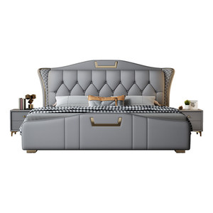 Popolare <span class=keywords><strong>Letto</strong></span> King-size di Lusso con Moderno Telaio in Pelle, Set di Mobili per Camera da <span class=keywords><strong>Letto</strong></span> per <span class=keywords><strong>Letto</strong></span> <span class=keywords><strong>Matrimoniale</strong></span> King-size - Product Image 5