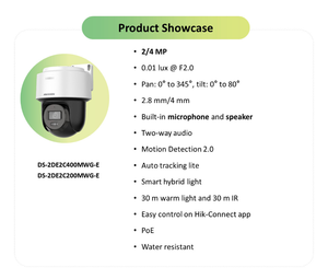 Caméra PT miniature intelligente <span class=keywords><strong>Hikvision</strong></span> 4MP avec éclairage hybride, extérieure, IP66, suivi automatique des personnes, micro et haut-parleur intégrés, Hik-Connect - Product Image 3