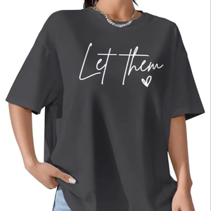 Camiseta de Manga Corta de Algodón Lisa, Holgada, de Verano, Antiarrugas, de Buena Calidad, con Impresión de Logotipo Personalizado - Product Image 1