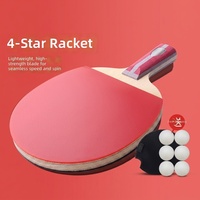 Set Raket Tenis Meja Serat Karbon & Kayu yang Dapat Disesuaikan dengan Layanan Pemotongan Desain Tahan Lama 2 Buah Pegangan Kayu Murni
