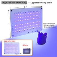 Caja de curado UV de resina de gran espacio con luces LED UV de 395nm, cubierta de curado UV con temporizador, secador de resina de gran tamaño con 96 LED