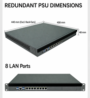 Perangkat Jaringan Rakmount 1U B860 8 LAN Intel Core Ultra 245K 265K 2 Port 5GbE Firewall Server OCP Edge AI Gateway