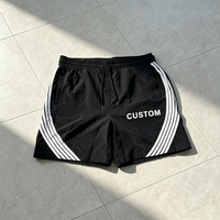 Shorts de survêtement pour hommes à rayures latérales, avec cordon de serrage et imprimé lettres personnalisé, style décontracté, athlétique et streetwear