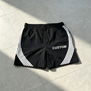 Pantalones Cortos Deportivos para Hombre con Franja Lateral, Estampado de Letras Personalizado, Cintura con Cordón Ajustable, Estilo Casual y Urbano - Product Image 6