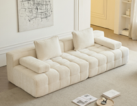 Canapé modulaire trois places compressé sous vide, design italien droit, revêtement en tissu de luxe, rembourrage intégral en éponge sans armature, pour entrepôt et hôtel