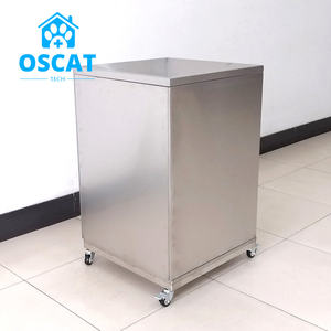 OSCAT-Cubo de basura con pedal de acero inoxidable 304, equipo veterinario, personalizable, resistente a la corrosión por ácido, 59x59x90cm, - Product Image 4