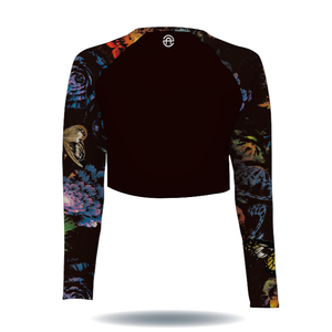 เสื้อยืดสำหรับผู้หญิงเสื้อตกปลาสีดำลายผีเสื้อออกแบบได้ตามต้องการ - Product Image 2