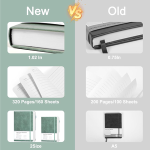 Cuaderno de Tapa Dura con Páginas Rayadas, Cuaderno de Cuero Grueso <span class=keywords><strong>para</strong></span> Escribir, Agenda A5 <span class=keywords><strong>para</strong></span> Trabajo, Toma de Notas, Diario - Product Image 3