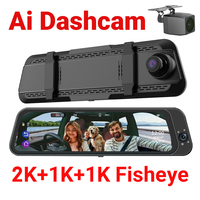 Caméra embarquée Ai dash cam avant, arrière et habitacle 3 canaux, GPS, WIFI, ADAS, BSD, enregistrement vidéo, enregistrement en boucle, pour voitures