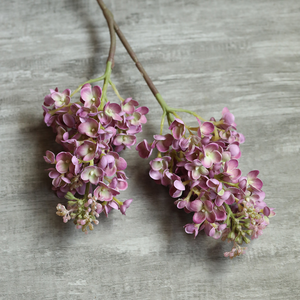 Stampa 3d High End vero tocco <span class=keywords><strong>lungo</strong></span> 2 teste in lattice <span class=keywords><strong>viola</strong></span> fiori finti lilla fiori artificiali per la decorazione di nozze - Product Image 5