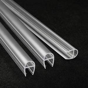 <span class=keywords><strong>Design</strong></span> moderno in vetro senza cornice per <span class=keywords><strong>porta</strong></span> doccia guarnizione inferiore in plastica resistente un pezzo guida inferiore con salvietta trasparente - Product Image 2