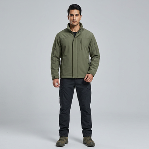Best Selling Wholesale <b>Canvas</b> Jacket Custom Color Stand Collar Waterproof Breathable Plus Size Autumn Style 2025 Hooded Front - Product Image 1