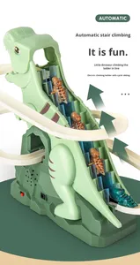 Juego de Montaña Rusa con tobogán de aventura eléctrico para interiores, pista de carreras de dinosaurios para niños pequeños con música ligera, regalo de plástico para niños - Product Image 2