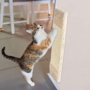 Tapis à gratter pour chat en sisal et bois écologiques de haute qualité, pliable, à suspendre au mur, pour coin de salon - Product Image 4