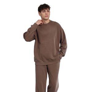 <span class=keywords><strong>Felpa</strong></span> Unisex SHINBENE <span class=keywords><strong>Oversize</strong></span> <span class=keywords><strong>Basic</strong></span> a Maniche Lunghe con Collo Tondo, Lavaggio Acido Vintage, Tessuto Pesante 400GSM - Product Image 6