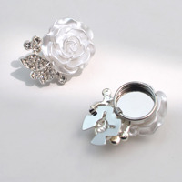 Boutons en alliage en gros avec décoration en strass floral, cache-boutons pour chemise, cache-boutons décoratifs