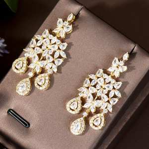 Hibride ต่างหูเพทายทรงหยดน้ำหรูหราสำหรับผู้หญิงต่างหูแบบห้อย2022ต่างหูแฟชั่นสำหรับเจ้าสาวต่างหู E-520 - Product Image 2