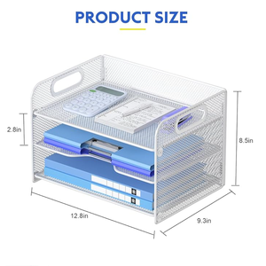 <span class=keywords><strong>Portadocumenti</strong></span> in Metallo a 3 Livelli con Maniglia, Organizzatore <span class=keywords><strong>da</strong></span> <span class=keywords><strong>Scrivania</strong></span> per Fogli A4, Porta Riviste e Documenti - Product Image 5