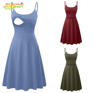 Vestido <span class=keywords><strong>de</strong></span> maternidad <span class=keywords><strong>para</strong></span> mujeres <span class=keywords><strong>embarazadas</strong></span>, camisón liso <span class=keywords><strong>de</strong></span> cuello redondo, ropa <span class=keywords><strong>de</strong></span> lactancia materna - Product Image 1