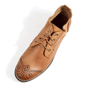 ประเทศจีนที่กำหนดเองรองเท้าโรงงานที่กำหนดเองต่ำผู้ชายรองเท้าบู๊ทลูกไม้ขึ้นรองเท้าหนัง - Product Image 3