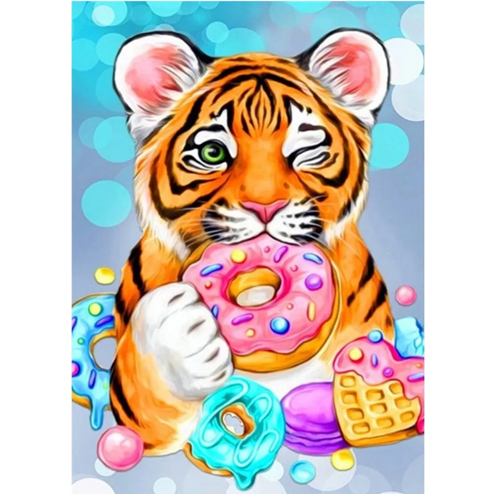 manufacturer wholesale Customizable 5d diamond painting wall art home decor animal tiger painting