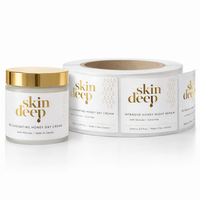 Étiquettes Personnalisées Dorure Or Feuille Métallique Couvercle et Côté, Adhésifs Imperméables pour Impression Cosmétiques Soins Crème Pot Emballage