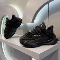 Chaussures décontractées polyvalentes et sportives en cuir synthétique à lacets et semelle épaisse, style Instagram, best-seller printemps