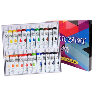 Juego <span class=keywords><strong>de</strong></span> 24 Pinturas Acrílicas con Paleta y Pincel, Pigmento <span class=keywords><strong>de</strong></span> Color Acrílico para Estudio <span class=keywords><strong>de</strong></span> Arte y Pintura Artística - Product Image 3