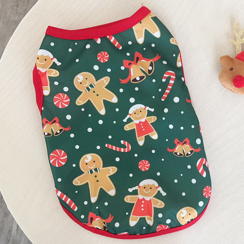 Christmas vest-green gingerbread man