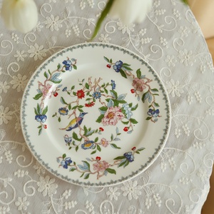 Offre Spéciale – Assiettes en Céramique Traditionnelles Chinoises de 8 Pouces à Motifs Floraux et Oiseaux, Bord Festonné, <span class=keywords><strong>pour</strong></span> Dîner, Desserts et Gâteaux à Domicile - Product Image 5