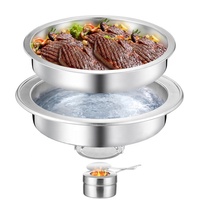 Hochwertiges Edelstahl-Speisenwärmer-Set für Restaurants, Buffet-Server, großes antikes Buffet-Chafing-Set mit Glasdeckel
