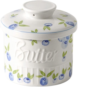 <span class=keywords><strong>Beurrier</strong></span> en céramique avec motifs magnifiques pour comptoir, avec ligne d'<span class=keywords><strong>eau</strong></span>, pour beurre répandable, en porcelaine, avec couvercle - Product Image 1