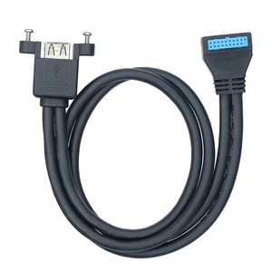 USB3.0 Data Cable 20Pin Right Angle Connector For PC Expansion With Screw Hole Stackable Design - Product Image 3