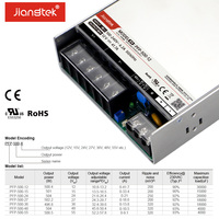 Alimentation industrielle à découpage Jiangtek PFP-500-12 500W 12V 41.7A avec PFC actif, ventilateur CC, 93% d'efficacité élevée, télécommande marche/arrêt, certifiée CE UL