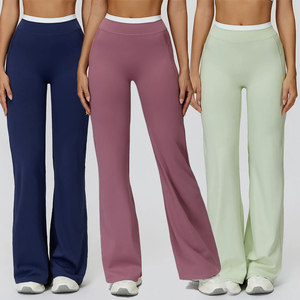 Wholesale High Waist Flared Gym <strong>Leggings</strong> Butt Lifting Polyamide Elastane Four-Way Stretch Breathable Quick Dry Yoga <strong>Leggings</strong> - Product Image 3