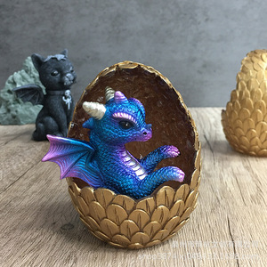 Illuminated Dragon Egg <b>Ornament</b> Oval Synthetic Resins Home Desktop Decoration <b>Easter</b> Gift Contemporary Style - Product Image 1