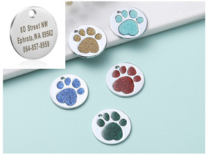 Bán buôn <span class=keywords><strong>Paw</strong></span> in vòng <span class=keywords><strong>Pet</strong></span> tag cá nhân 4-line tùy chỉnh khắc ID thẻ cho vật nuôi cho cổ áo dây xích & harnesses - Product Image 5