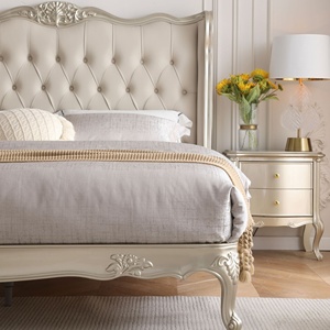 Cama Doble Americana de Lujo Ligero de Madera Maciza de 1.8m para Dormitorio Principal, Cama de Princesa Multifuncional de Alta Gama con Tallado Estilo Palacio Francés - Product Image 4