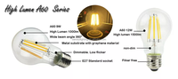 Benory CRI90 24V LOXONE KNX DALI PWM DMX Edison Dimmable Filament Smart Ampoules E27 A60 A19 G95 ST64 ST58 G80 G125 Éclairage LED