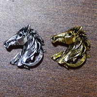 Broches en alliage couleur or et argent en forme de tête de cheval pour hommes et femmes, style vintage, épingle animale, style punk, accessoires de costume pour mariage et fiançailles
