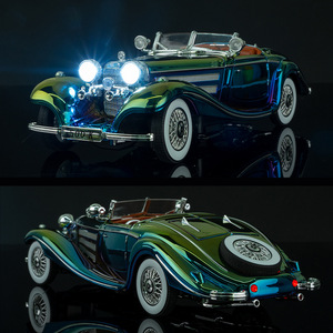 1:24 scala grande <span class=keywords><strong>Ben</strong></span> 500K auto d'epoca retrò simulazione di auto elettrolitica in lega pressofusa modello giocattolo ornamento classico modello di auto - Product Image 4