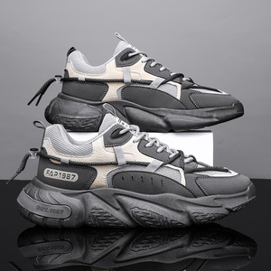Zapatos de estilo retro para hombre, para caminar, con suela gruesa, para correr y de ocio, modernos, transpirables, deportivos de caña alta. - Product Image 1