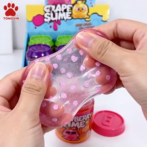 TONGXIN PVA Crystal Slime Fruit Flavor 6 Pack Clear Slime Stress Relief <b>Toy</b> Bulk Wholesale Crunchy Slime Squishy Custom Logo OEM - Product Image 3