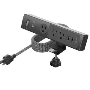 Soket listrik Strip daya Multi Plug, Strip daya Travel 3 Outlet pengisian cepat Universal