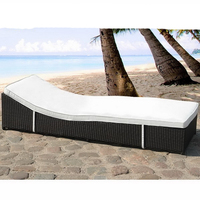 Coussin de chaise longue de plage et de patio extérieur en éponge, imperméable, moderne, à motif végétal, avec housse de protection